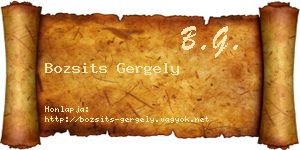 Bozsits Gergely névjegykártya